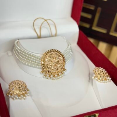 Real Goldlook Premium Jadau Choker with Tops Pearl