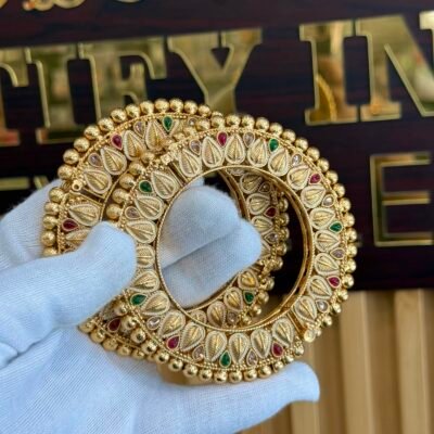 Real Goldlook Antique Ruby Pann Designer Bangles