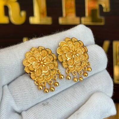 Real Goldlook Mini Beeds Earings Flower