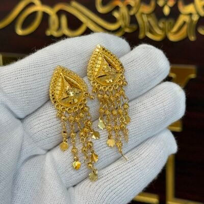 Real Goldlook Leaf Jhaalar Earings Designer