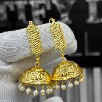 Real Gold Look Pearl Dandi Jhumka