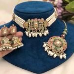 Premium Pakistani Choker set with Oversized tikka Navratna