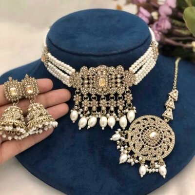 Premium Pakistani Choker set with Oversized tikka