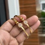 Premium Goldlook AD Classic Bangles Heart Ruby