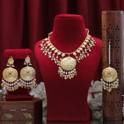 Real Goldlook Most Famous Pippal Patti Necklace set