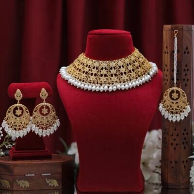 Bollywood Inspired Real Goldlook Jadva Necklace set