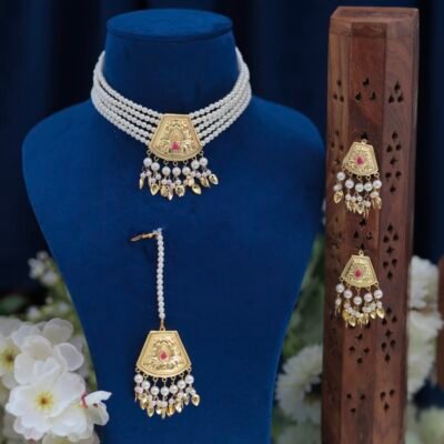 Real Gold Look Ruby Pippal Patti set