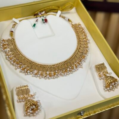 Real Goldlook Bunch Ginni set with Jhumka