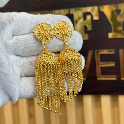 Real Gold Look New Dubai Jhaalar Jhumka