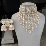 Premium Kundan Jhaalar set Pebble Pink