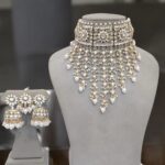 Premium Kundan Jhaalar set Pearl White