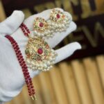 Real Gold Look Signature Navratna Ruby Kitty set