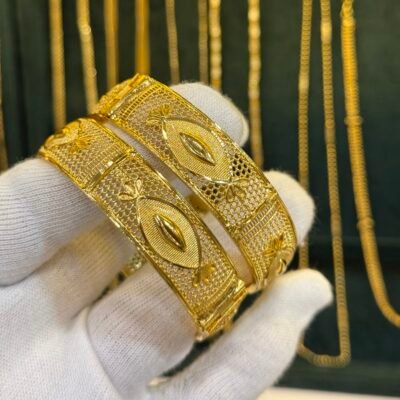 Real Goldlook Designer Turkish Gold Bangles (Openable size Screw Fitting)
