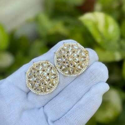 Uncut Kundan Tops Earings Tanya