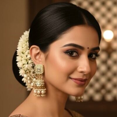 Premium Kundan Jhumka with sahare