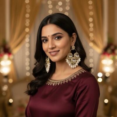 Bollywood Famous Kundan Chandbaali Earings