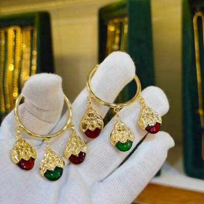 Real Gold Look Ruby Panna Daakh Baali