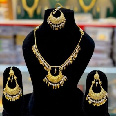 Real Gold Look Pippal Patti Necklace set