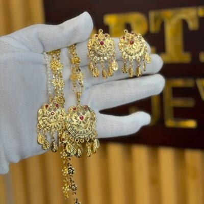 Real Gold Look Most Demanded Pendant set Morni Design