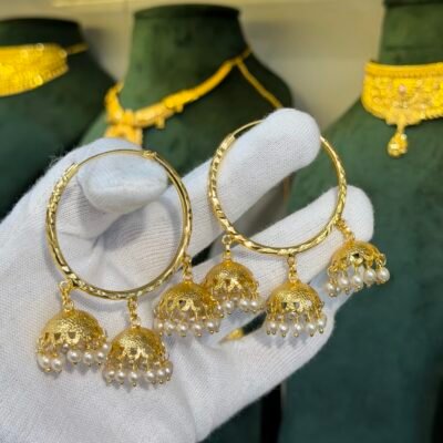 Real Gold Look Triple Rawaiti Jhumka