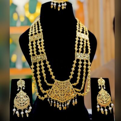 Real Gold Look New Pippal Patti Ranihaar set