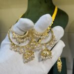 Real Gold Look Double Layer Pearl Bali Jhumka