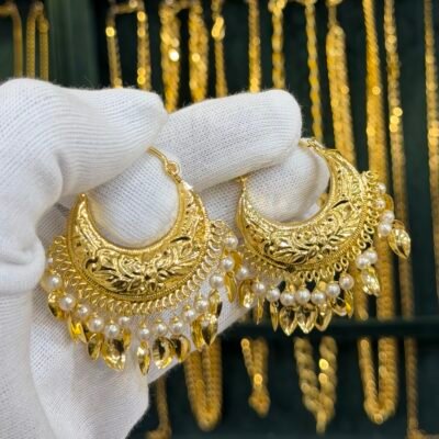 Real Gold Look Pippal Patti Grain Baali