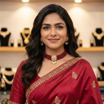 Kundan And Ruby Light Weight Choker set