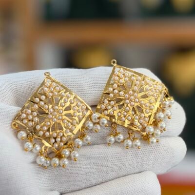 Premium Jadau Tops Square Pearl