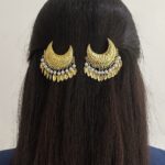Real Gold Look Pippal Patti Moon Hair Pins