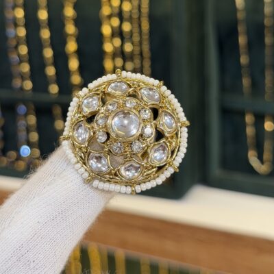 Oversized Cocktail Ring - Kundan