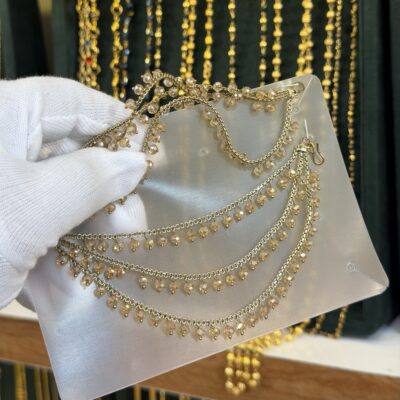 Sahare Attachment for Earings Polki Crystal