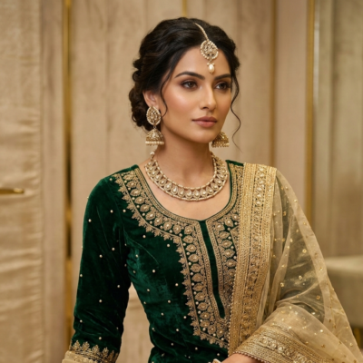 Premium Polki Necklace With Jhumka Tikka