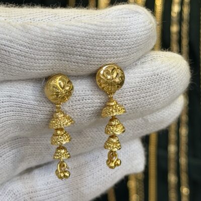 Real Gold Look Mini Layered Earings