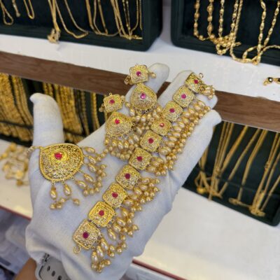 Real Gold Look Designer Choker set