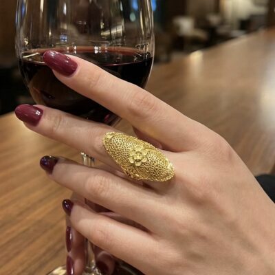 Real Gold Look Designer Forming Ring