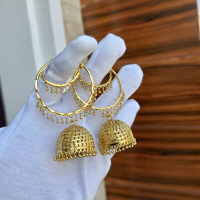 Real Gold Look Big Size Dubai Bali Jhumka