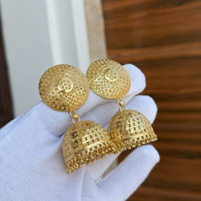 Real Gold Look Big Size Dubai Jhumka