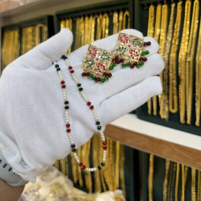 Designer Ruby Panna Maala set