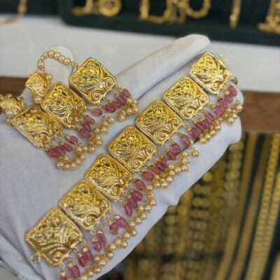 Antique Goldlook Graining Choker set Pastel