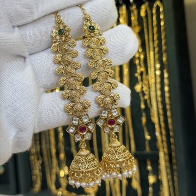 Antique Jhumka with Sahare Kundan