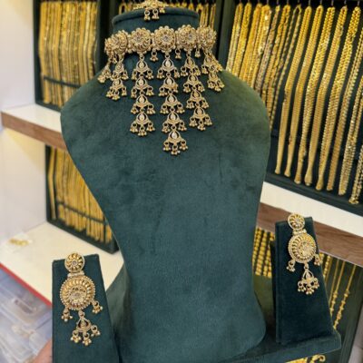 Antique Goldlook Jhaalar Choker set
