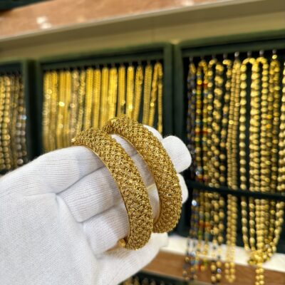 Antique Goldlook Pipe Brass Bangles